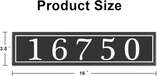 Vista 3 de Placa reflectante personalizada, letrero de dirección de aluminio personalizado para buzón, casa, calle, exterior, letrero horizontal de número
