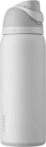 Vista 62 de Owala FreeSip - Botella de agua aislada de acero inoxidable con popote para deportes y viajes, sin BPA, 24 onzas, marea brumosa