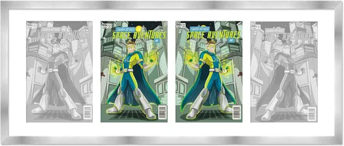 Vista 118 de Marco de cómic negro mate Para cómics publicados entre 1971 y 1985 (marco de madera maciza de cómic de la edad dorada), hecho para exhibir 1 cómic
