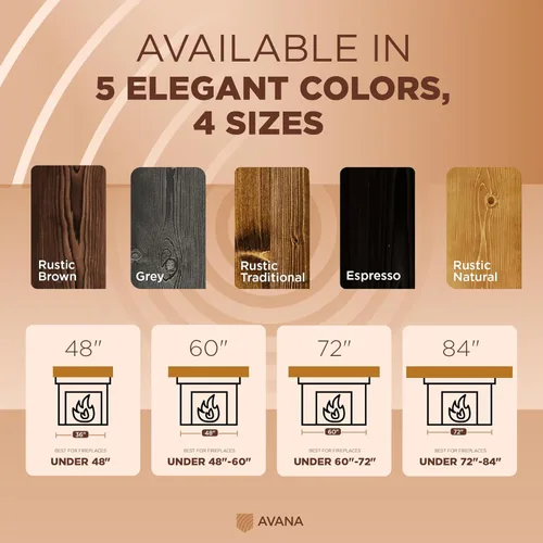 Vista 7 de Avana Repisa de Chimenea de 48 Pulgadas - Repisas Naturales para Sobre la Chimenea - Repisas de Chimenea Montadas en la Pared, Soporte de Repisa