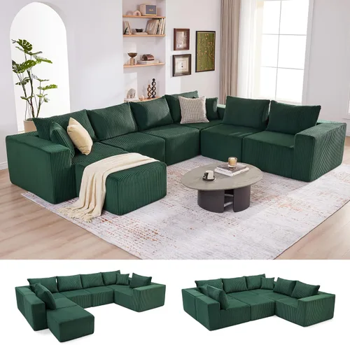 Vista 49 de Weture 95''Modular Sectional Sofa with 1 Chaise and 1 Ottoman, Boneless couches for Living Room Furniture,Comfort U Shaped Sofa， Deep Seat Corner