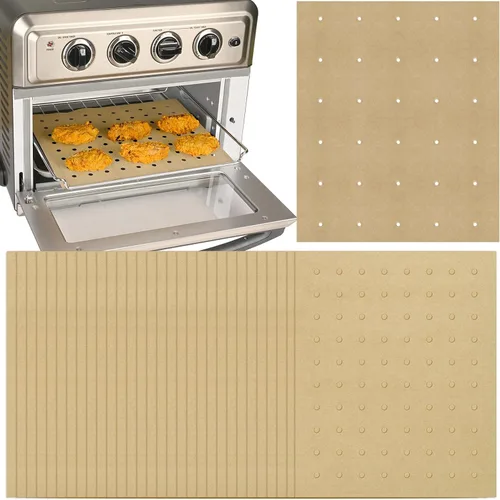 Vista 10 de WMKGG Papel pergamino rectangular para freidora de aire, 100 forros desechables perforados para freidora de aire con 2 alfombrillas de parrilla