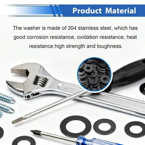 Vista 5 de 400 piezas de arandelas de remache pop de 1/8 pulg. negras para remaches pop de diámetro 1/8" de acero inoxidable 304, arandelas de remache pop