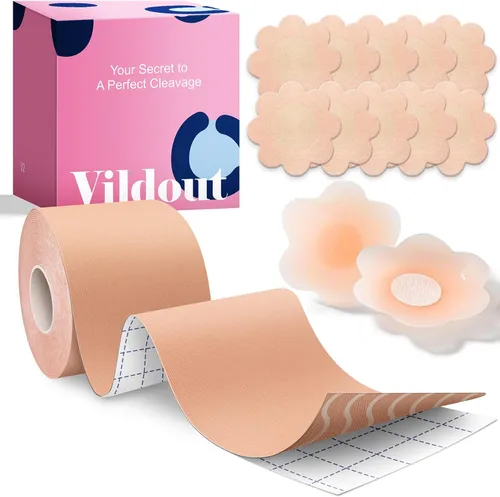 Kit de cinta adhesiva para senos - Cinta adhesiva transpirable para levantamiento de senos con pétalos y cubiertas, cinta adhesiva transpirable para