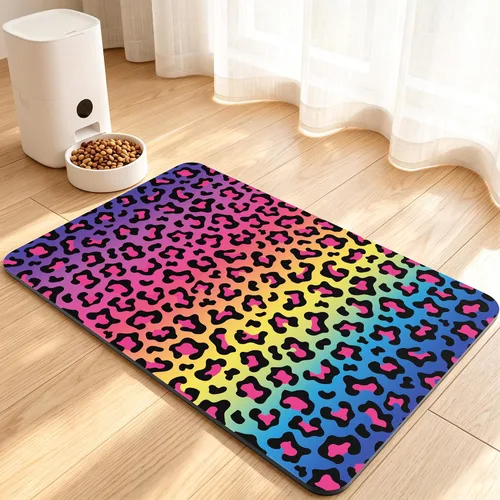 Vista 15 de Tapete de comida para perros, tapete absorbente para alimentación Patas de perro beige
