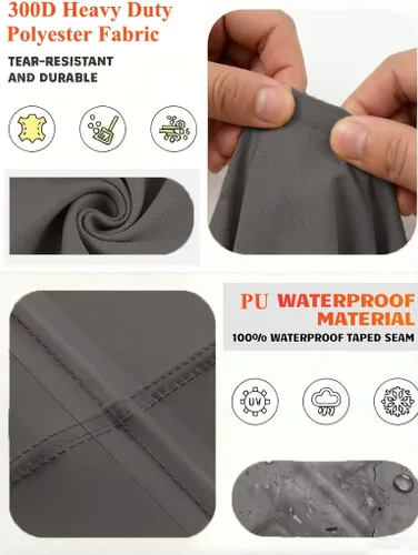 Vista 4 de Fundas impermeables para muebles de patio, resistentes a la decoloración, fundas para sofá biplaza de patio de 2 plazas, 52 pulgadas de ancho x 32