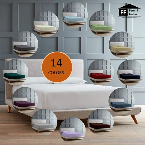 Vista 7 de Femini Fashion Juego de sábanas de 6 piezas 100% algodón egipcio Giza, almohada de sábanas Giza, algodón de fibra larga de 600 hilos, tejido