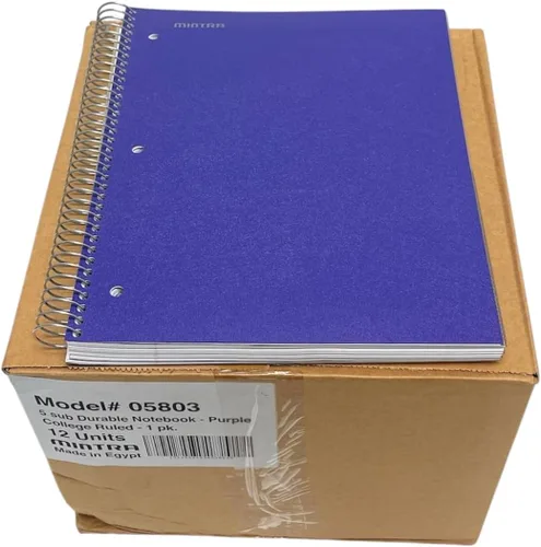Vista 8 de Mintra Office Cuadernos de Espiral Duraderos, 5 Materias (Hielo Ártico, Rayado Universitario 1pk)