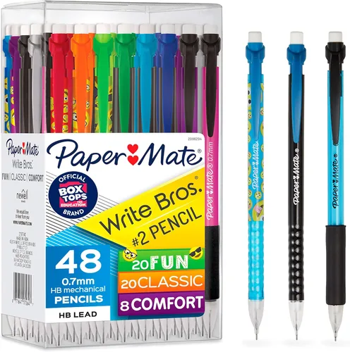 Vista 6 de Paper Mate Lápices mecánicos Write Bros. Comfort #2 Lápiz con agarre cómodo, ideal para tareas largas de escritura de 0.028 in, 12