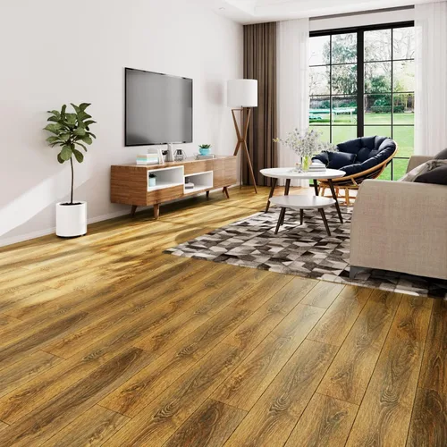 Vista 2 de LaCheery Baldosas de Piso de 36"x6" Marrones de Pegar y Despegar con Aspecto de Madera, Baldosas de Láminas de Vinilo Impermeables para Pisos