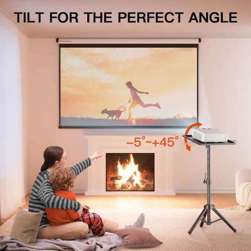 Vista 2 de AMADA Soporte para proyector, soporte para laptop con altura ajustable de 22 a 36 pulgadas, soporte de proyector resistente como bastidores de DJ