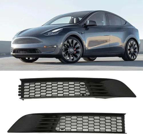 Vista 4 de Cubierta de rejilla de malla para parrilla delantera, 2 piezas de parachoques delantero automotriz rejilla de ventilación de ventilación cubierta