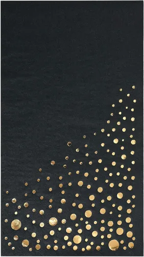 Vista 3 de The Essential Concierge Elegantes servilletas de cena negras, desechables de 7.5 x 4.25 pulgadas, servilletas de cena negras y doradas, 100 Dorado