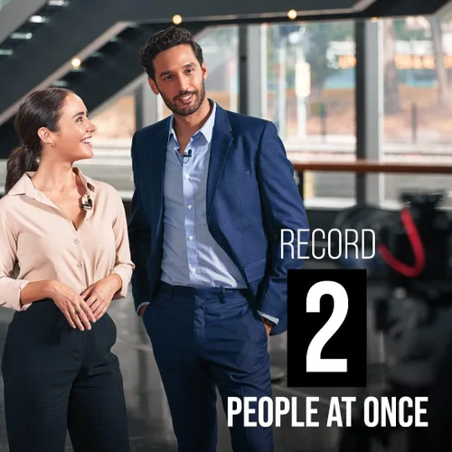 Vista 3 de RØDE Wireless GO II - Sistema inalámbrico de dos canales con micrófonos integrados, salidas analógica y digital USB, compatible con cámaras