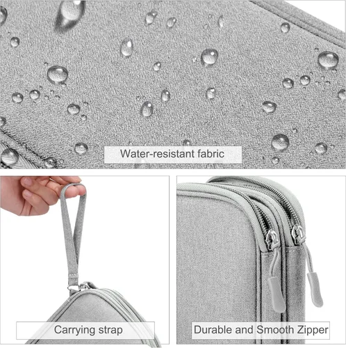 Vista 53 de FYY Organizador para accesorios electrónicos, para viajes, para cables, celular y cargadores, estuche portátil, impermeable, doble capa, bolsa