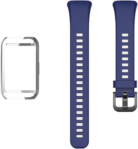 Senter Funda de TPU suave premium Correas de repuesto de goma para Huawei Band 6/Honor Band 6 Smart Watch Azul Midnight