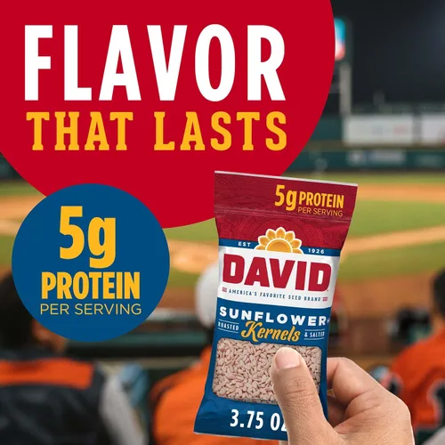 Vista 3 de DAVID Pipas de girasol, sabor original, 3.75 oz.