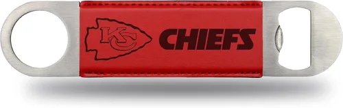 Vista 34 de Rico Industries NFL - Hoja de barra grabada con láser de piel sintética, gran accesorio para bebidas para el día del juego