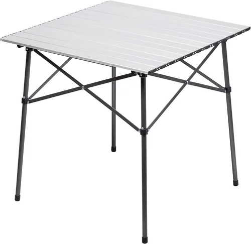 Vista 10 de Portal Mesa Cuadrada Plegable de Aluminio Ligero con Tablero Enrollable para 4 Personas Mesa Compacta con Bolsa de Transporte para Camping, Picnic