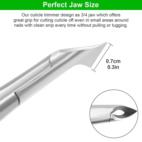 Vista 4 de CGBE Cortadora de cutículas, pinza de cutícula de 3/4 de mandíbula extremadamente afilada, herramientas profesionales para recortar cutículas