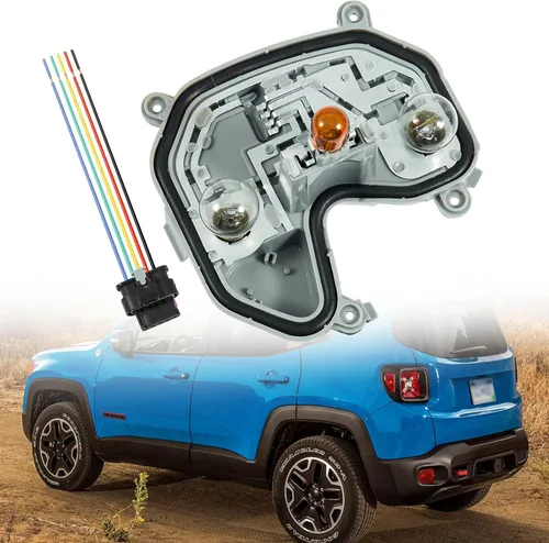 Soporte para lámpara trasera izquierda del lado del conductor con arnés compatible con Jeep Renegade 2015 2016 2017 2018 2019 2020 2021 2022 2023