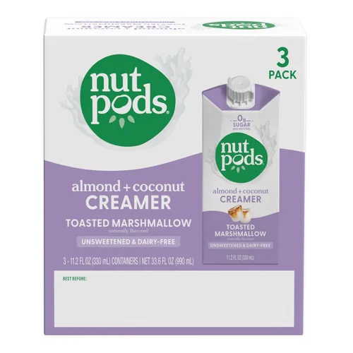 Vista 3 de nutpods - Crema de café de malvavisco tostado, sin azúcar, sin azúcar, hecha de almendras y coco, crema para dieta ceto, Whole30, sin gluten, sin