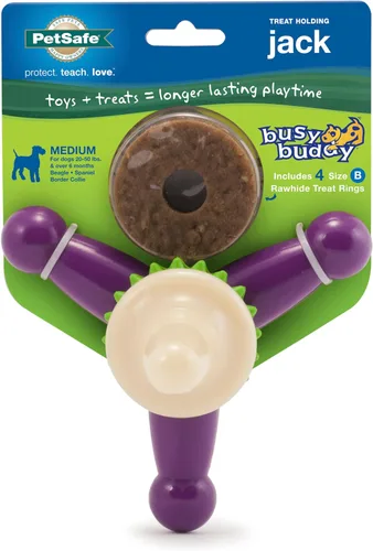 Vista 10 de PetSafe Busy Buddy Bristle Bone - Hueso de Cerdas - Juguete Duradero para Masticar para Perros con Cerdas y Protuberancias de Goma para la Salud
