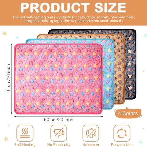 Vista 2 de Paquete de 4 camas autocalentables para gatos, almohadilla autocalentable con funda extraíble, almohadilla térmica extra cálida para mascotas