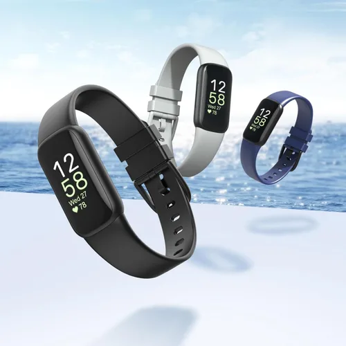 Vista 5 de 2 Pack Waterproof Bands Compatible with Fitbit inspire 3 Bands for Women Men, Classic Soft Sports Replacement Wristbands for Women Men