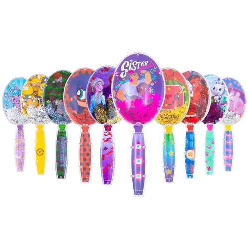 Vista 6 de CoComelon - Cepillo de pelo con estrellas mágicas brillantes y confeti, color verde, cepillo de pelo para niños a partir de 3 años