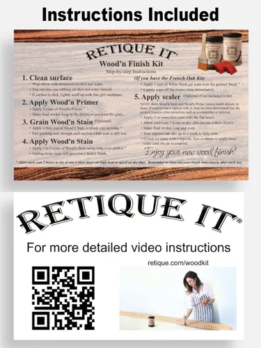 Vista 9 de Retique It Kit de acabado de madera multiusos, GO Beyond de madera sintética con imprimación a base de madera líquida pintable y tinte de gel, 25