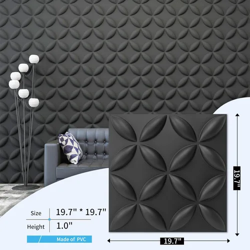 Vista 3 de Art3d Paneles de pared 3D texturizados, paneles de pared de PVC para decoración de pared interior, paquete de 12 azulejos de 32 pies cuadrados
