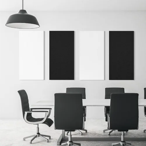 Vista 9 de Olanglab Paquete de 2 paneles acústicos, paneles de sonido grandes de 48 x 24 pulgadas, paneles de espuma a prueba de sonido envueltos en tela