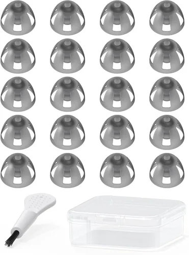 Vista 9 de Cúpulas para audífonos compatibles con Resound, puntas de oído abiertas ahumadas MicroEar, reemplazo de 6mm (Paquete pequeño de 20 piezas)