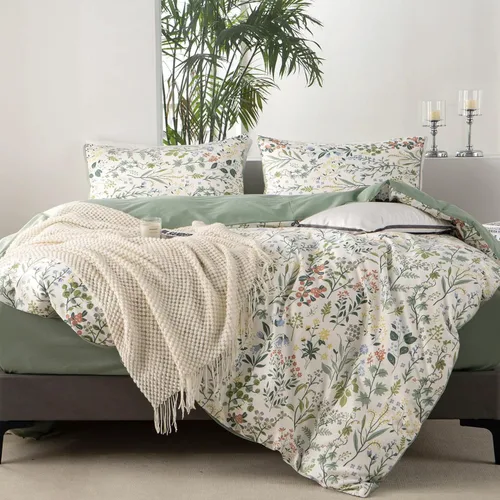 Vista 36 de VM VOUGEMARKET Juego de Funda de Consolador Romántica con Volantes Twin Estilo Princesa para Niñas Juego de Ropa de Cama de Flores Moradas