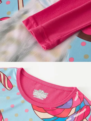 Vista 3 de AmberEft Camisones para niñas, ropa de dormir de algodón suave, camisón de noche para niños, vestido de noche para dormir, camisón de 2 a 9 años