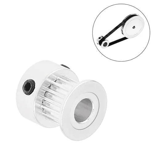 Vista 5 de Paquete de 5 poleas GT2 16 dientes 0.197 in diámetro 16T correa dentada rueda de polea aluminio para impresora 3D