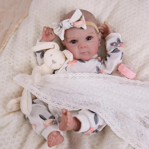 Vista 8 de Milidool Muñecas de bebé recién nacidas realistas de 20 pulgadas con cuerpo posable, muñecas de bebé de la vida real con accesorios para niñas