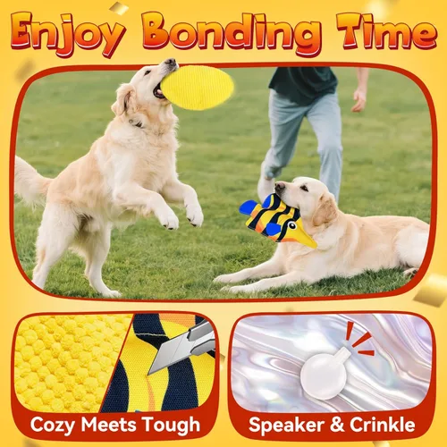 Vista 5 de KIPRITII Paquete de 12 juguetes masticables grandes para perros para masticadores agresivos, incluye hueso masticable resistente, juguetes