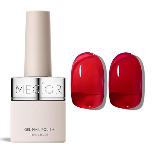 Vista 33 de MEGIOR Esmalte de uñas de gel libre de TPO, 0.5 onzas líquidas, base de gel transparente para remojar la lámpara de uñas LED, capa base de larga