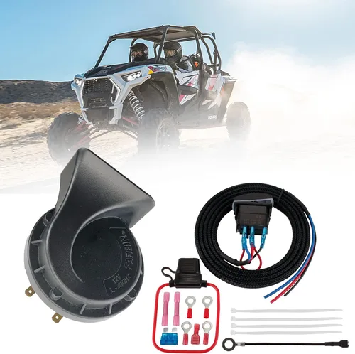 Vista 11 de Kit de bocina FARBIN para ATV con interruptor basculante, luz LED y arnés, compatible con ATV, UTV, RZR, lado a lado, Dune Buggy, Sportsman, Sand