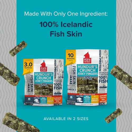 Vista 5 de PLATO Hundur's Crunch Jerky Fingers 3.5oz, Natural