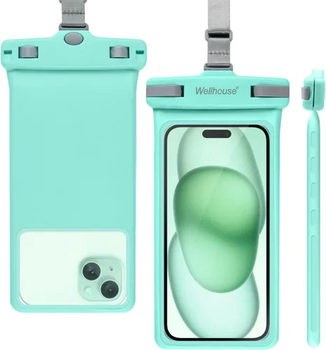 Vista 32 de wellhouse Funda impermeable para teléfono, estuche impermeable para iPhone 16 15 14 13 12 Pro Max XS Samsung, bolsa seca para celular IPX8 3D