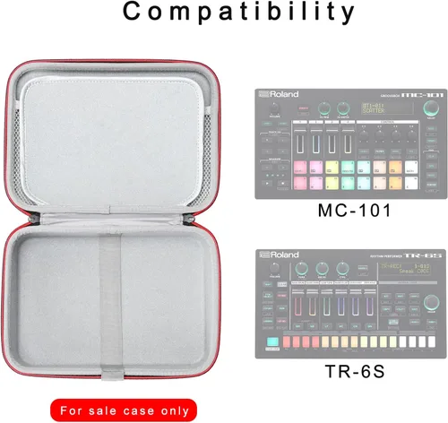 Vista 9 de RLSOCO Estuche de transporte para Roland MC-101/TR-6S estación de trabajo de producción musical compacta - Negro (solo funda)