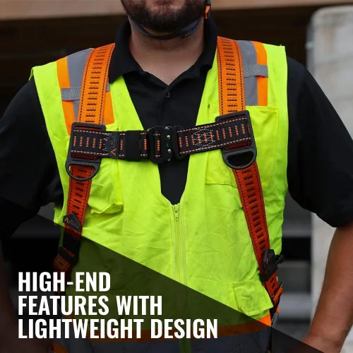 Vista 6 de Malta Dynamics Javelina - Arnés de seguridad para protección contra caídas, ligero, cómodo arnés de construcción, lengüeta y hebilla