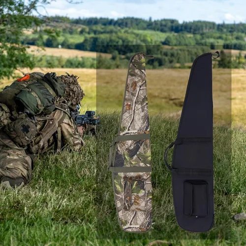 Vista 7 de Funda Blanda para Rifle Bolsa para Armas Estuche para Escopeta con Bolsillos para Accesorios Hombro Ajustable para Estuche de Transporte de Rifle