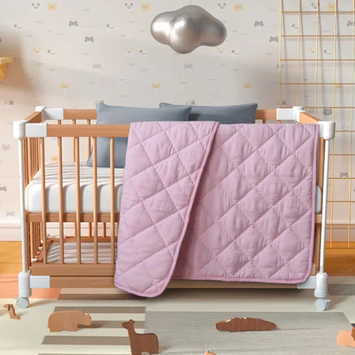 Vista 5 de BEDSUM Edredón alternativo 100% de microfibra cepillada para niños, ultrasuave, ligero y cálido, transpirable, manta acolchada para cuna, para Rosa