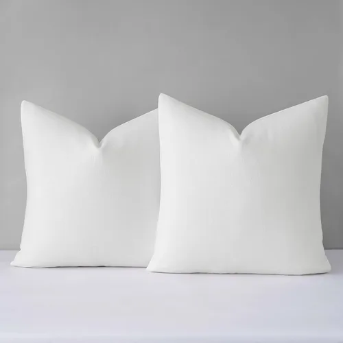 Vista 22 de Mixhug Juego de 2 fundas de almohada decorativas de lino para sofá y cama, cojín lumbar, color marrón claro, 12 x 20 pulgadas