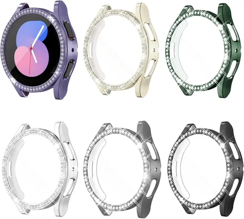 Vista 17 de Paquete de 16 unidades de protector de pantalla para reloj YUVIKE compatible con Samsung Galaxy Watch 5/4 40mm, funda suave TPU con destellos