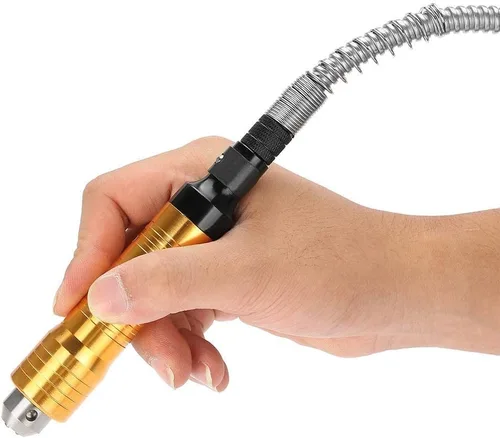 Vista 3 de Herramienta de amoladora de taladro eléctrico, mango de portabrocas de 0.020-0.256 in, adaptador flexible de eje flexible de 0.236 in, accesorio